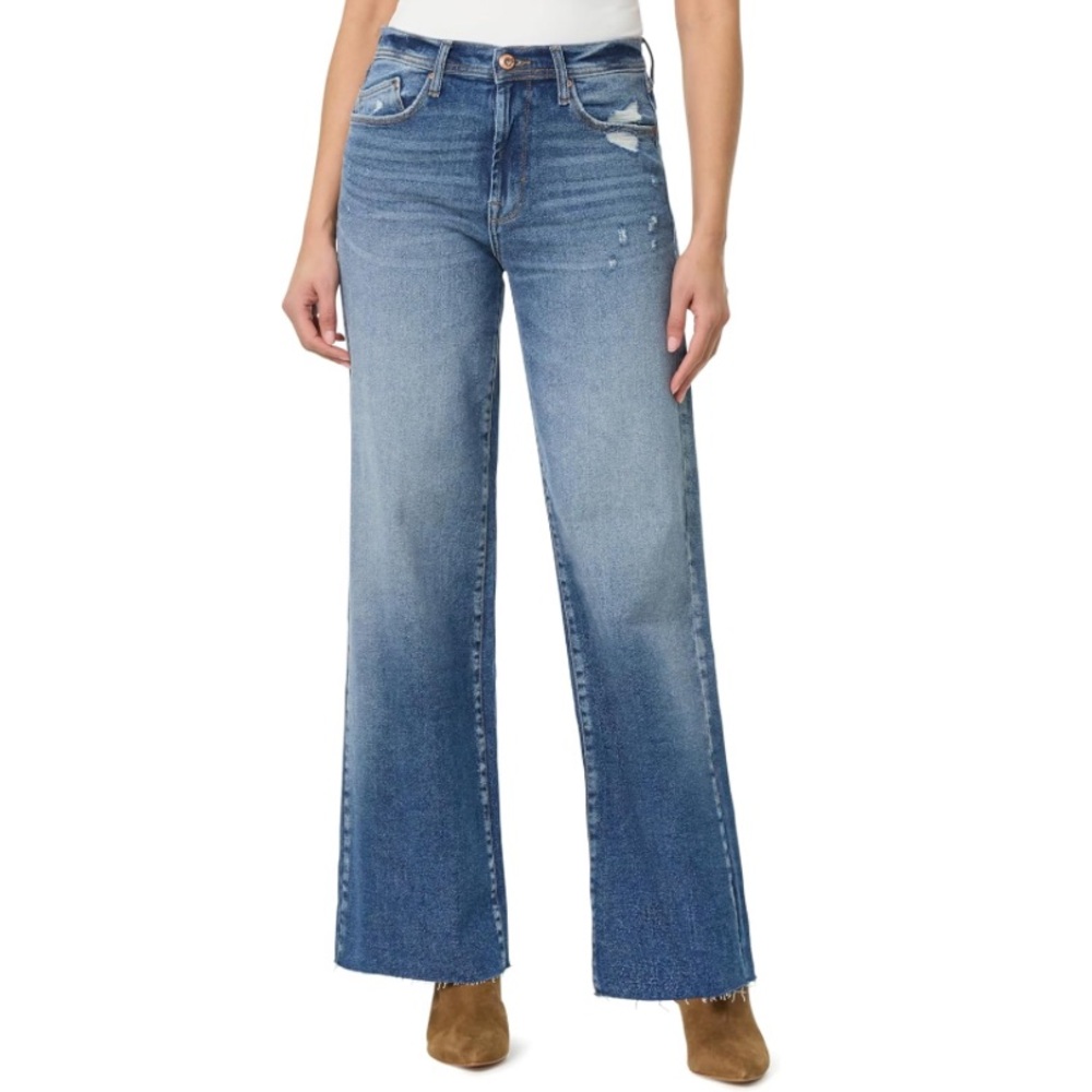 NWT Kensie The Kaya High Rise Wide Leg Jeans in Laguna W/Dest Size: 6/28